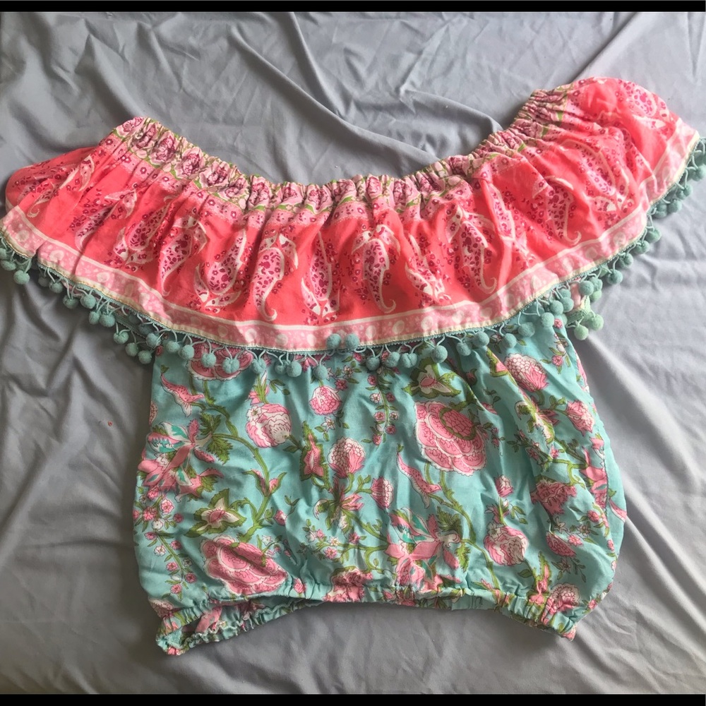 Italian boho flower top/blouse